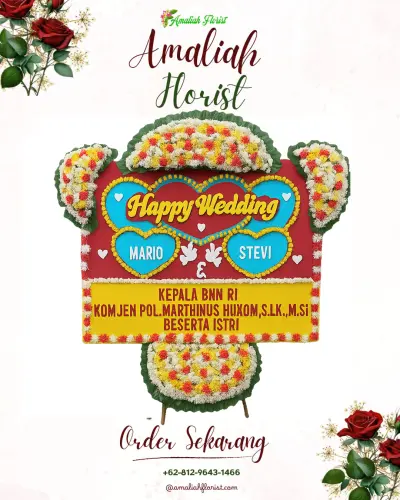 Karangan Papan Bunga Pernikahan di Jaka Mulya